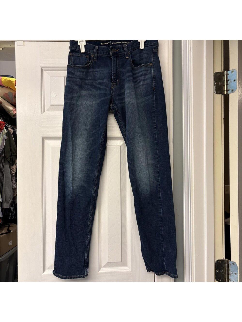 Old Navy Original Taper Denim Jeans Men's Athletic 30x32 Blue Dark Wash 5-Pocket